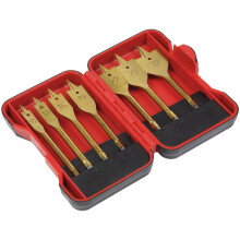 Titanium Coated Flat Wood Drill Bit Set 7pc - AK3707FW