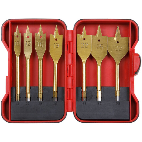 Sealey Titanium Coated Flat Wood Drill Bit Set 7pc - AK3707FW 1