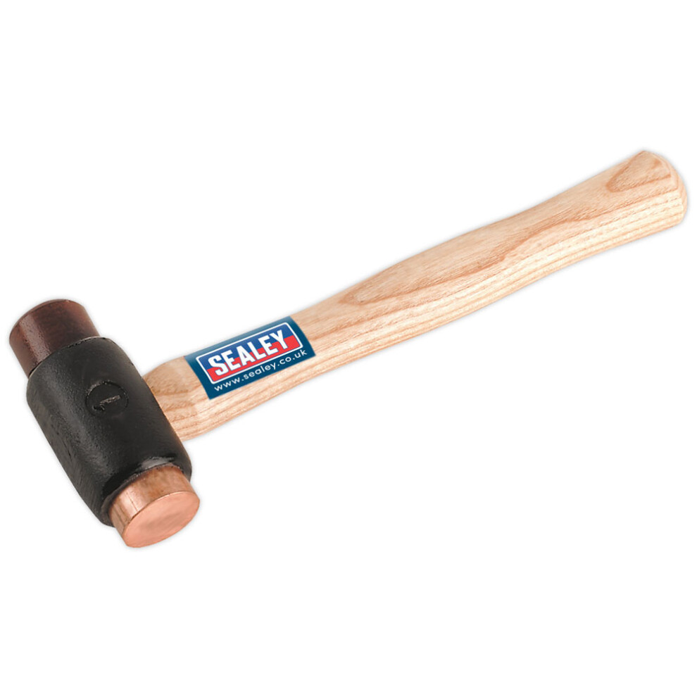 Sealey Copper/Rawhide Faced Hammer 1.5Lb Hickory Shaft