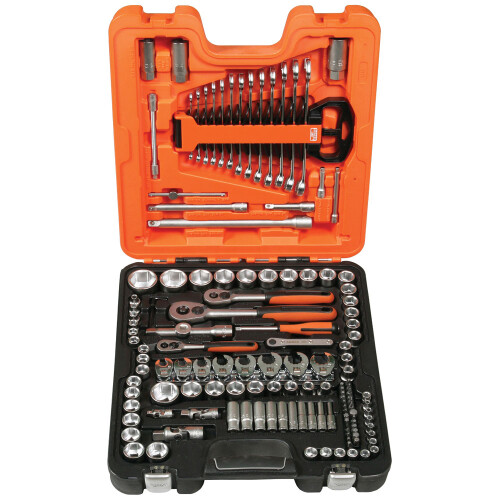 Bahco BAHCO Caixa de 138 peças de soquetes de 1/4" e 1/2" + chaves combinadas S138