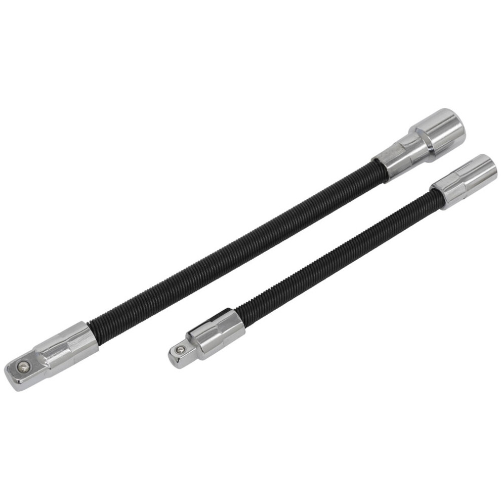 Sealey Flexible Extension Adaptor Set 2Pc 1/4"Sq X 150Mm & 3/8"Sq X 200Mm