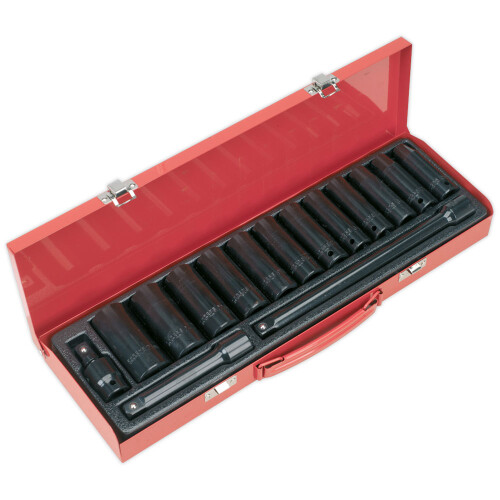 Sealey Sealey Premier Deep Impact Socket Set 1/2"Sq Drive 15pc AK5815M