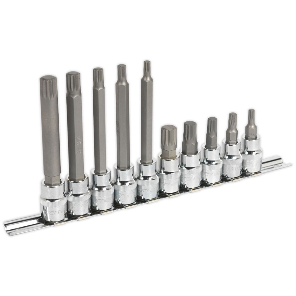 Spline Socket Bit Set 10pc 3/8"Sq Drive