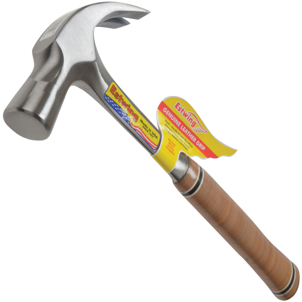 Estwing E24C 24oz Curved Claw Hammer Leather Grip Length 343mm