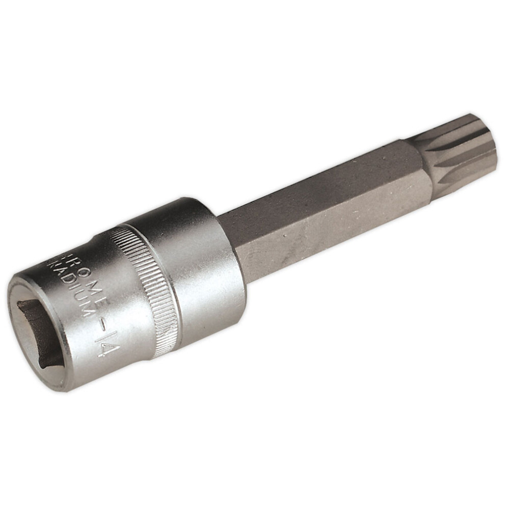 Spline Socket Bit M14 Long 1/2"Sq Drive