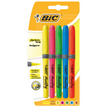 BIC overstregningstusch med greb, 5 farver