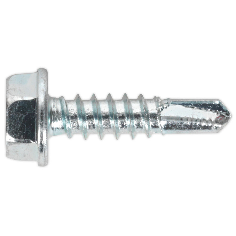 Sealey SDHX4819 Self Drilling Screw 4.8 x 19mm Hex Head Zinc DIN 7504K Pack of 100
