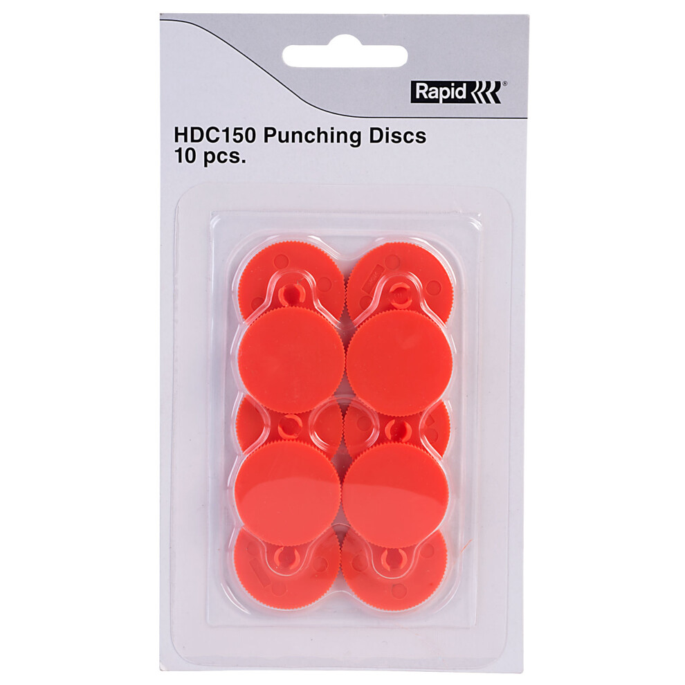 Rapid 23001000 Punching Discs For The Hdc150 Hole Punch, Plastic, 10 Discs Orange