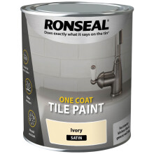 Ronseal One Coat Tile Paint Water Base, Ivory - Satin 750ml