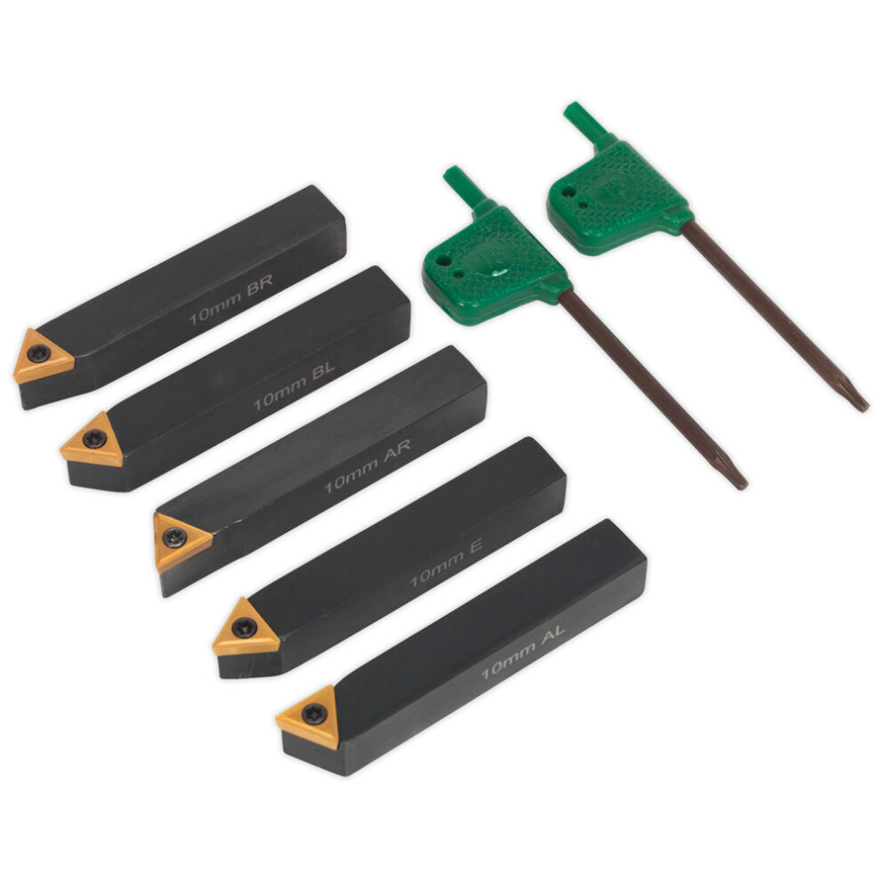 Sealey Sm3025cs1 Indexable 10Mm Lathe Turning Tool Set 5Pc 5054511095227