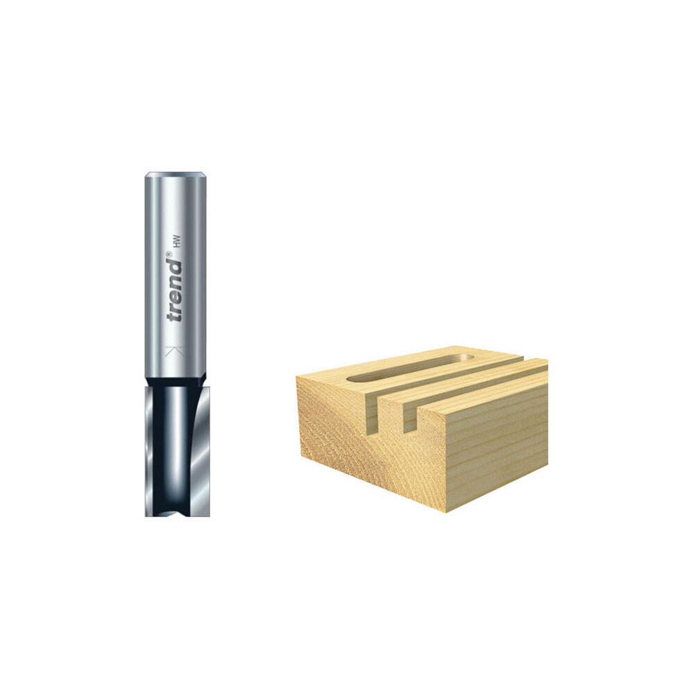 Trend TR12X1/4TC TR12 x 1/4 TCT Two Flute Cutter Long Shank 12mm x 19mm