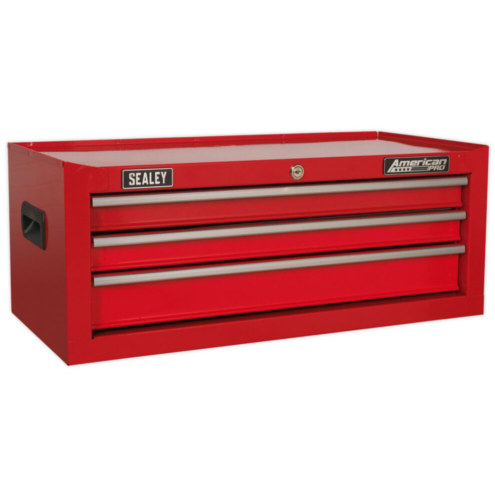 Mid-Box 3 Drawer with Ball-Bearing Slides - Red
