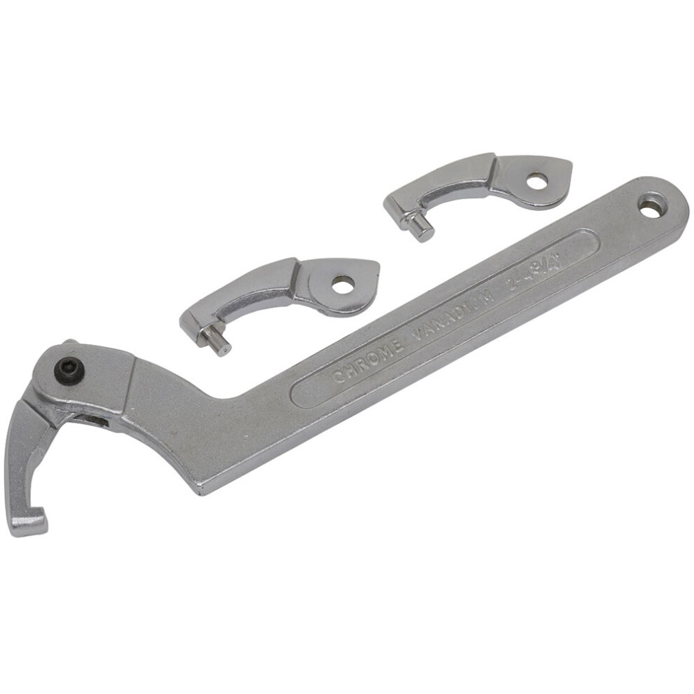 Sealey Adjustable C Spanner - Hook & Pin Wrench Set 4Pc 51-121Mm
