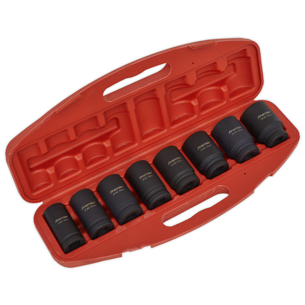 Impact Socket Set 8pc Deep 3/4"Sq Drive Metric