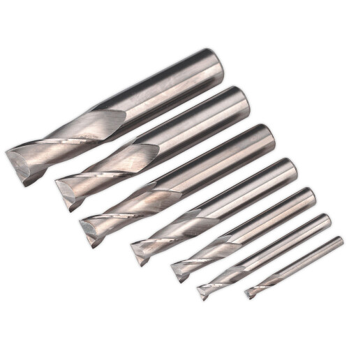 Sealey HSS End Mill Set Ø4-16mm 2 Flute
