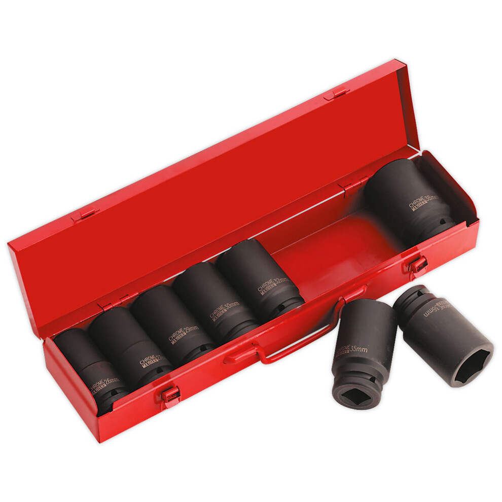 Impact Socket Set 8pc 3/4"Sq Drive Deep Metric