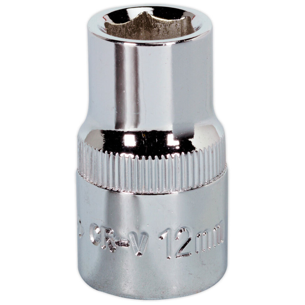 Sealey Walldrive® Socket 12Mm 1/2"Sq Drive Fully Polished