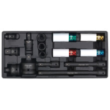 Tool Tray with Impact Socket & Adaptor Set 15pc Metric