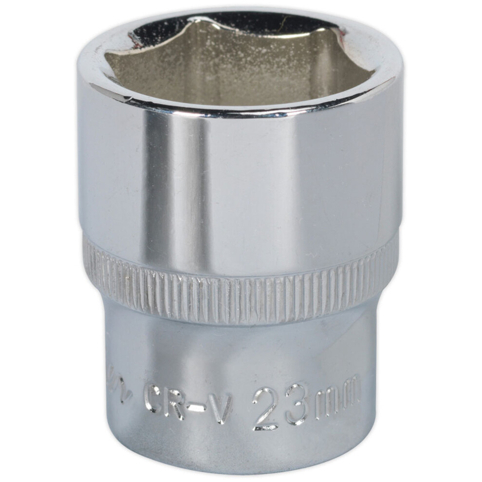 Sealey Walldrive® Socket 23Mm 1/2"Sq Drive Fully Polished