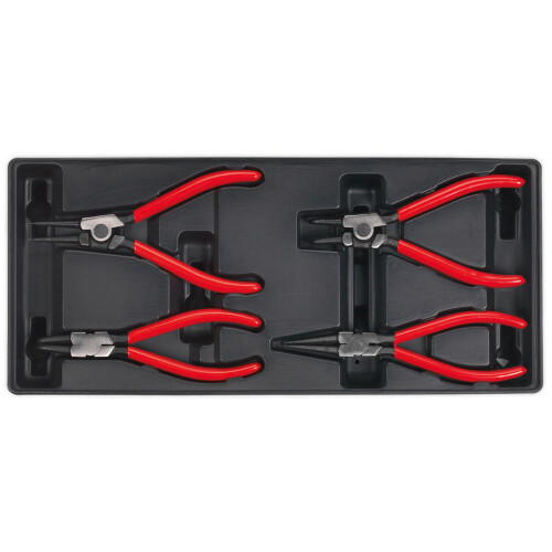 Sealey Tool Tray with Circlip Pliers Set 4pc