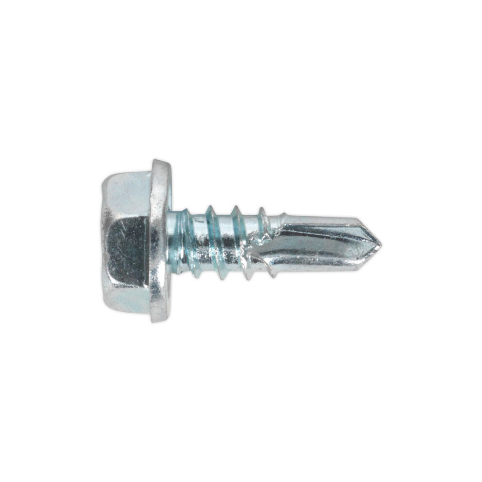 Sealey SDHX4813 Self Drilling Screw 4.8 x 13mm Hex Head Zinc DIN 7504K Pack of 100