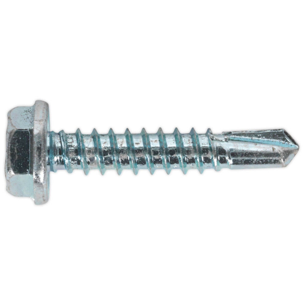 Sealey SDHX4825 Self Drilling Screw 4.8 x 25mm Hex Head Zinc DIN 7504K Pack of 100
