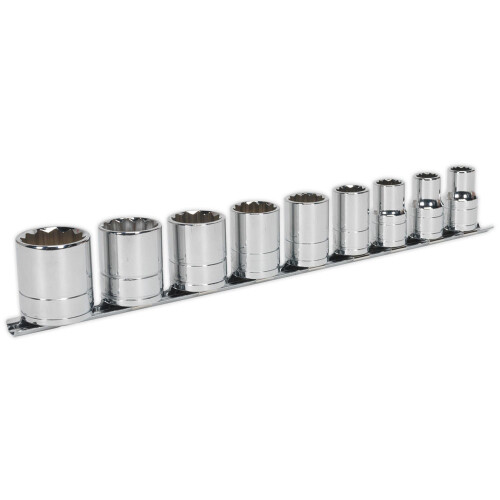Sealey Socket Set 9pc 1/2"Sq Drive Whitworth