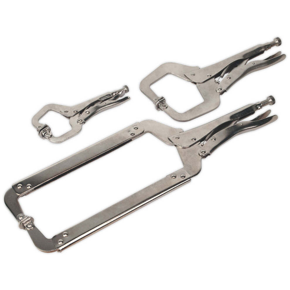 Sealey Locking C-Clamp Set 3Pc