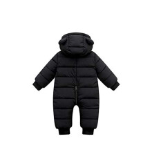Varm hettegenser for spedbarn og småbarn, vanntett, vindtett babysnødress med søtt bjørneøredesign, hudvennlig, pustende nylonfleece vinter