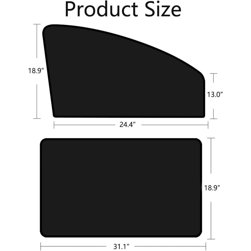 Car Side Window Curtains, Magnetic Retractable Car Side Window Shades With Uv Protection And Privacy Protection, Foldable Full Sun Visor For All 9169997123473