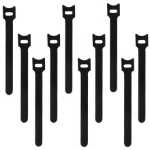 Organizador de cables flexible, bridas reutilizables con correas de velcro para gestión de cables multiusos, 50 piezas, bridas de cable negras de