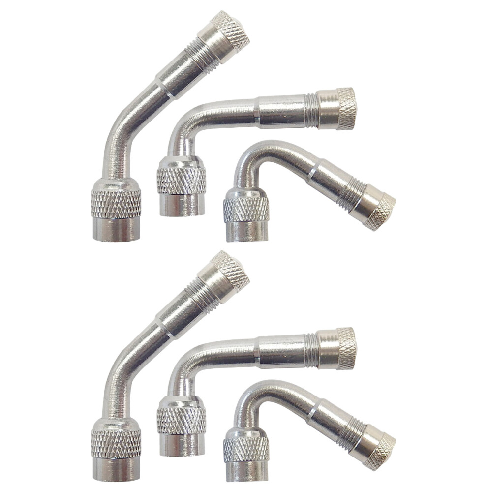Angle Variants Tire Valve Stem Extenders, Nickel-Copper Plated For Corrosion Resistance Silver 9433291643242