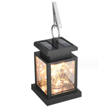 Lanterna solar externa, luminária suspensa à prova d'água para pátio, luminária de mesa decorativa movida a energia solar com design retrô,