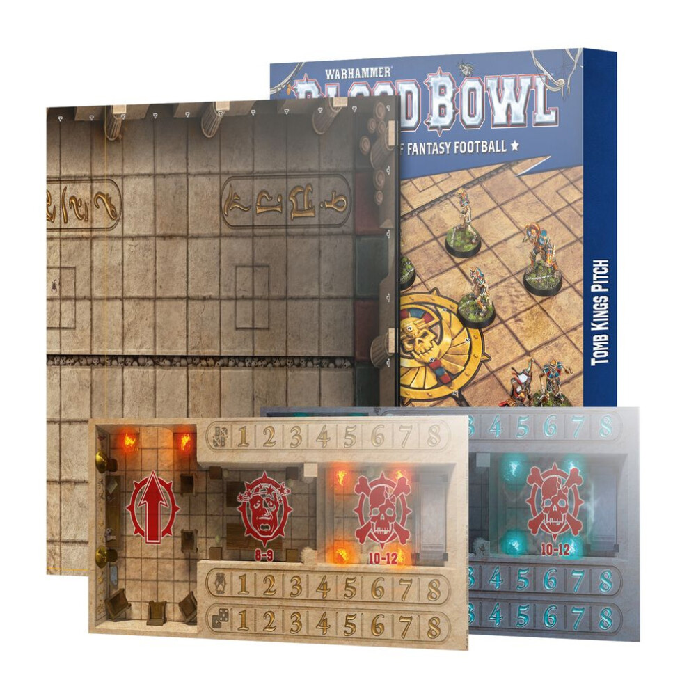 Warhammer Games Workshop Blood Bowl: Tomb Kings Team Pitch & Dugouts 202-60 - Tabletop Miniatures Wargame