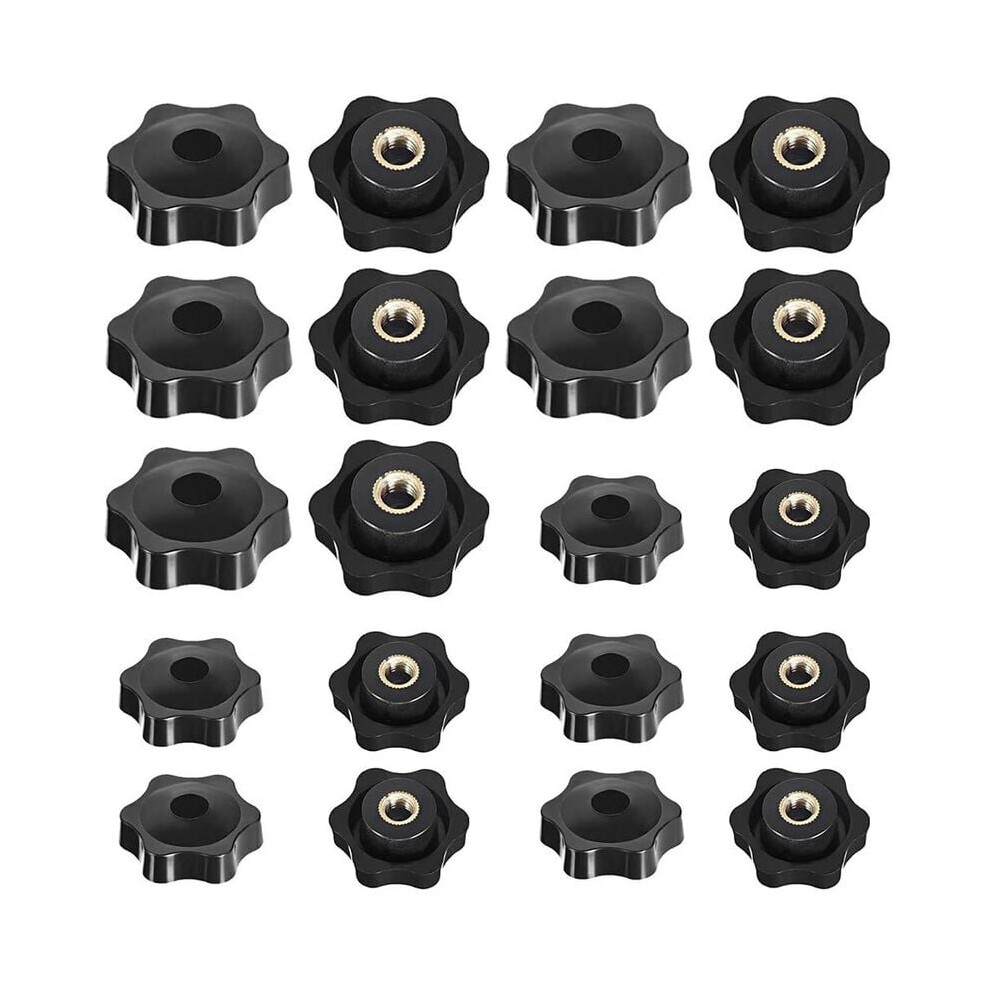 Mechanical Equipment Star Knob Clamping Handle, Non-Slip Effect Thru Hole Star Knobs, 20Pcs Ergonomic Design Plastic Handle Clamping Knobs, Female 9405630578768