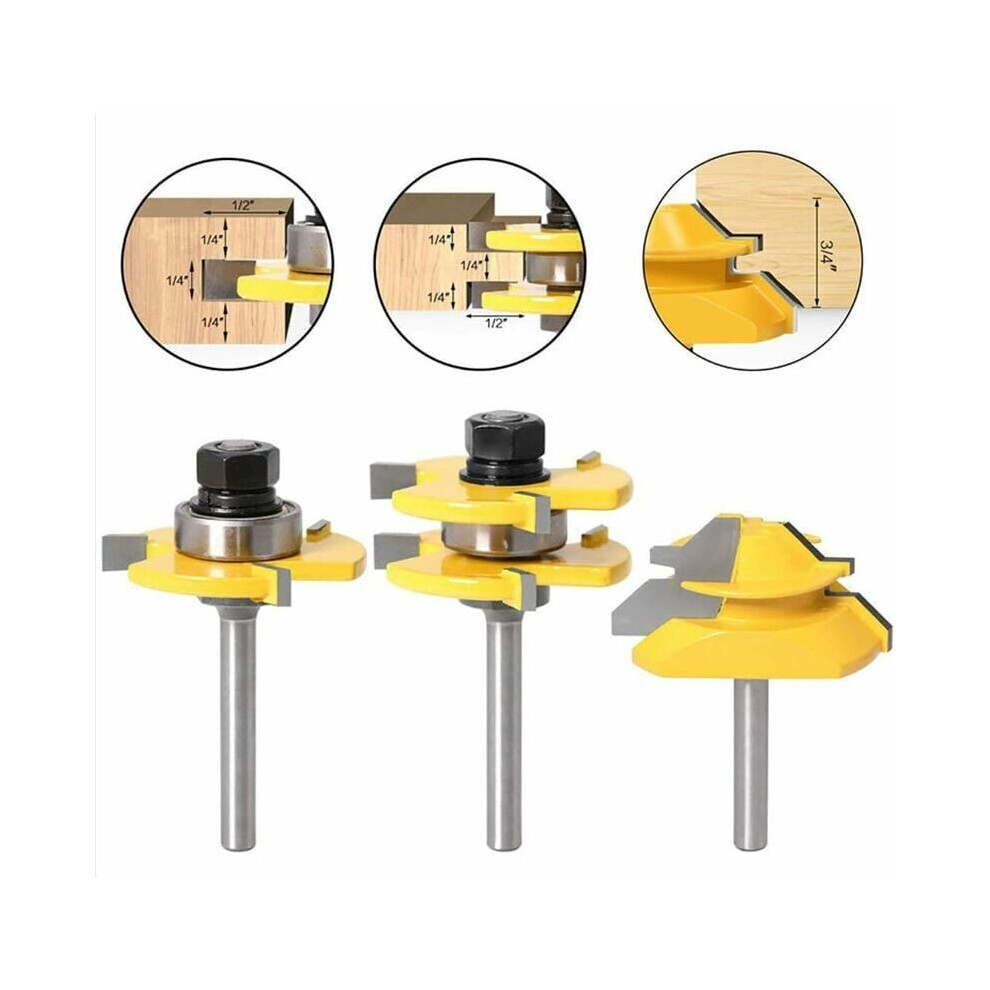 Professional Milling Cutter Tool Kit, Rustproof Surface Coating On Lock Miter Router Bit Ensures Smooth Cutting For Carpentry, Furniture Making, And 9405630226911