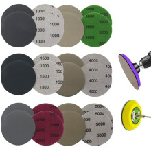 Discos de lixa versáteis, polimento de alta qualidade com abrasivo de carbeto de silício, adequados para tarefas de polimento de mármore e metal.