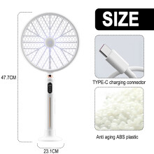 Adjustable Mode Electric Bug Zapper Racket, Instant Bug Zapper with Intelligent Induction for Immediate Power Off, Safe Mesh Design for Home Use