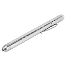 Medical Inspection Pen Lamp with Gauge LED Aluminium Alloy Body in Silver