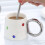 White Ceramic Coffee Mug 500g Simple Stylish Tea Cup with Round Handle 10