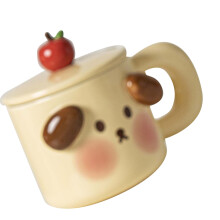 Tazza in ceramica cartoon con cucchiaio coperchio, 650g, forma animale carina