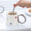 White Ceramic Coffee Mug 500g Simple Stylish Tea Cup with Round Handle 9