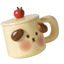 Tasse en céramique en forme d'animal mignon avec cuillère, couvercle, 650g, 23oz
