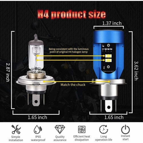 Καινοτόμος λαμπτήρας μοτοσικλέτας H4Led, Angel Eyes για κομψό φωτισμό, 50% εξοικονόμηση 1