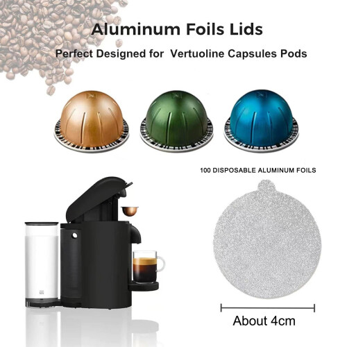Tampas de alumínio ecológicas, resistentes e seguras para cápsulas de café reutilizáveis, fáceis de usar e compatíveis com as máquinas 1