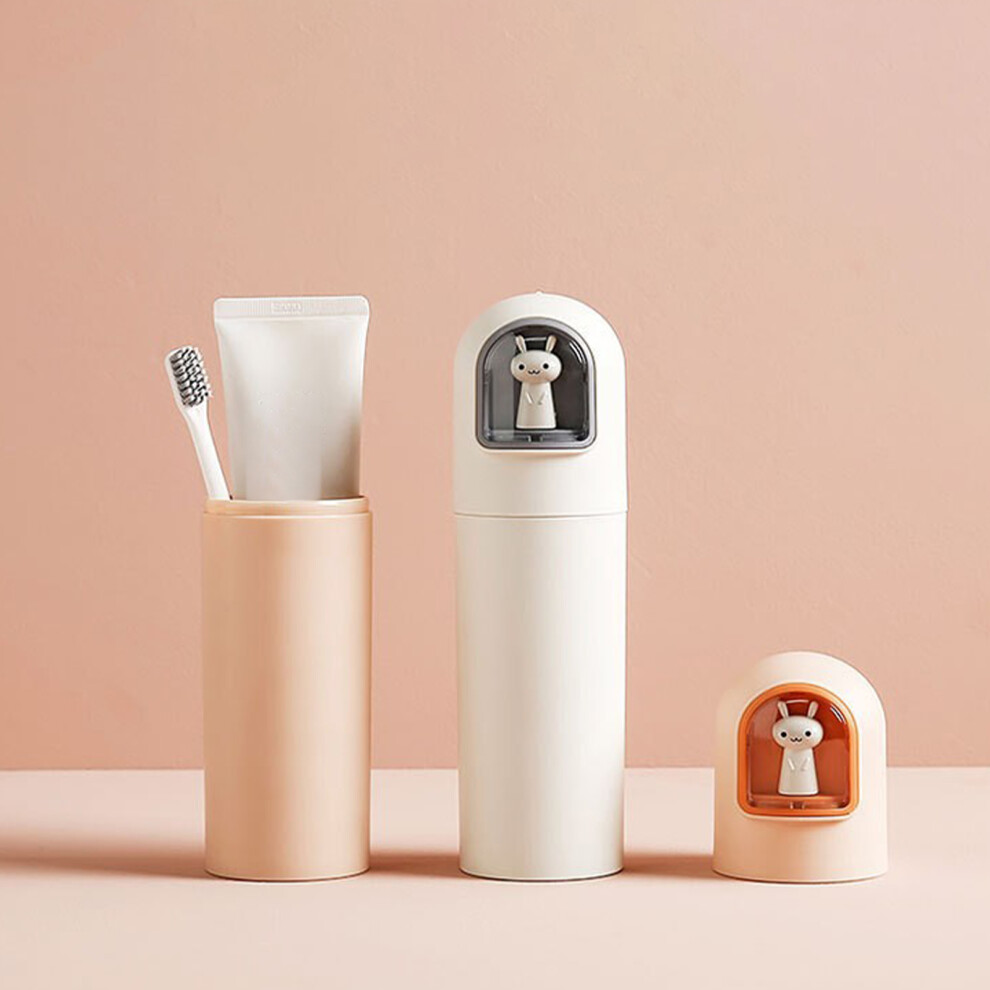 Travel Toothbrush Holder Portable Plastic Case Gray White Safe Sealing for Office & Holiday