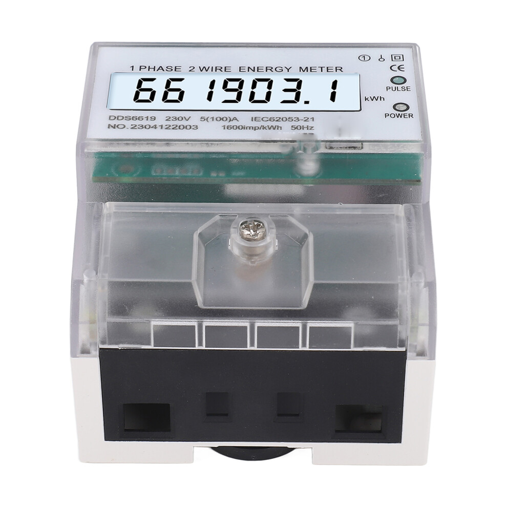 Digital Energy Meter Dds6619-031 1 Phase 2 Wire Lcd Backlight 230Vac 5(100)A 4651369673716