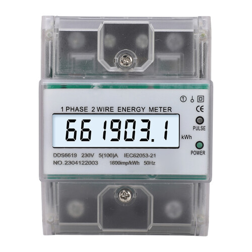 Digital Energy Meter DDS6619-031 1 Phase 2 Wire LCD 230VAC 2
