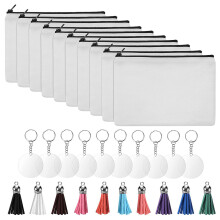 10 stuks cosmetische tas set warmteoverdracht blanco