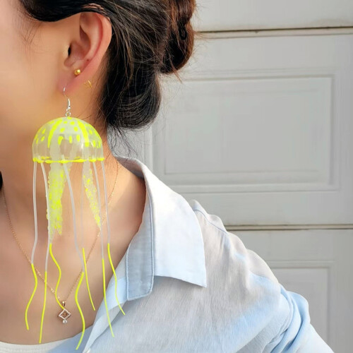 Unique Lightweight Jellyfish Dangle Drop Earrings-Hot Pink 1